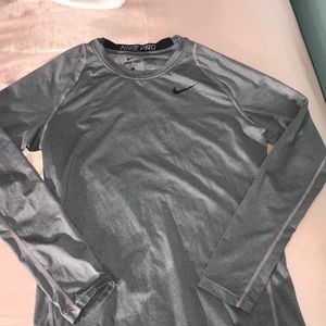 Men’s Grey Long Sleeve Nike Compression Shirt